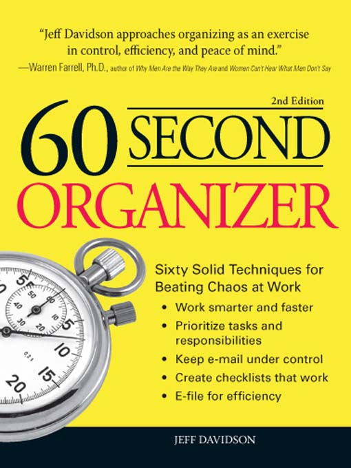 Title details for 60 Second Organizer by Jeff Davidson - Available